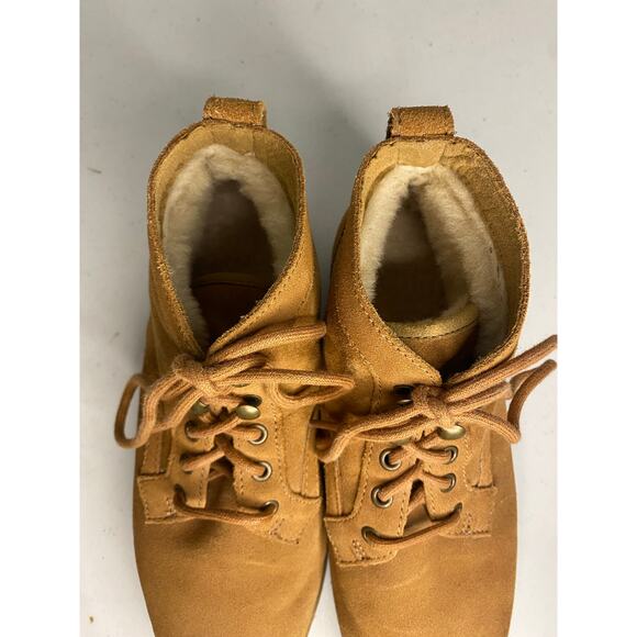 UGG Bethany Chestnut Lace Up Boot Womens Suede Sheepskin Fur Lined Size 7 - Picture 5 of 15